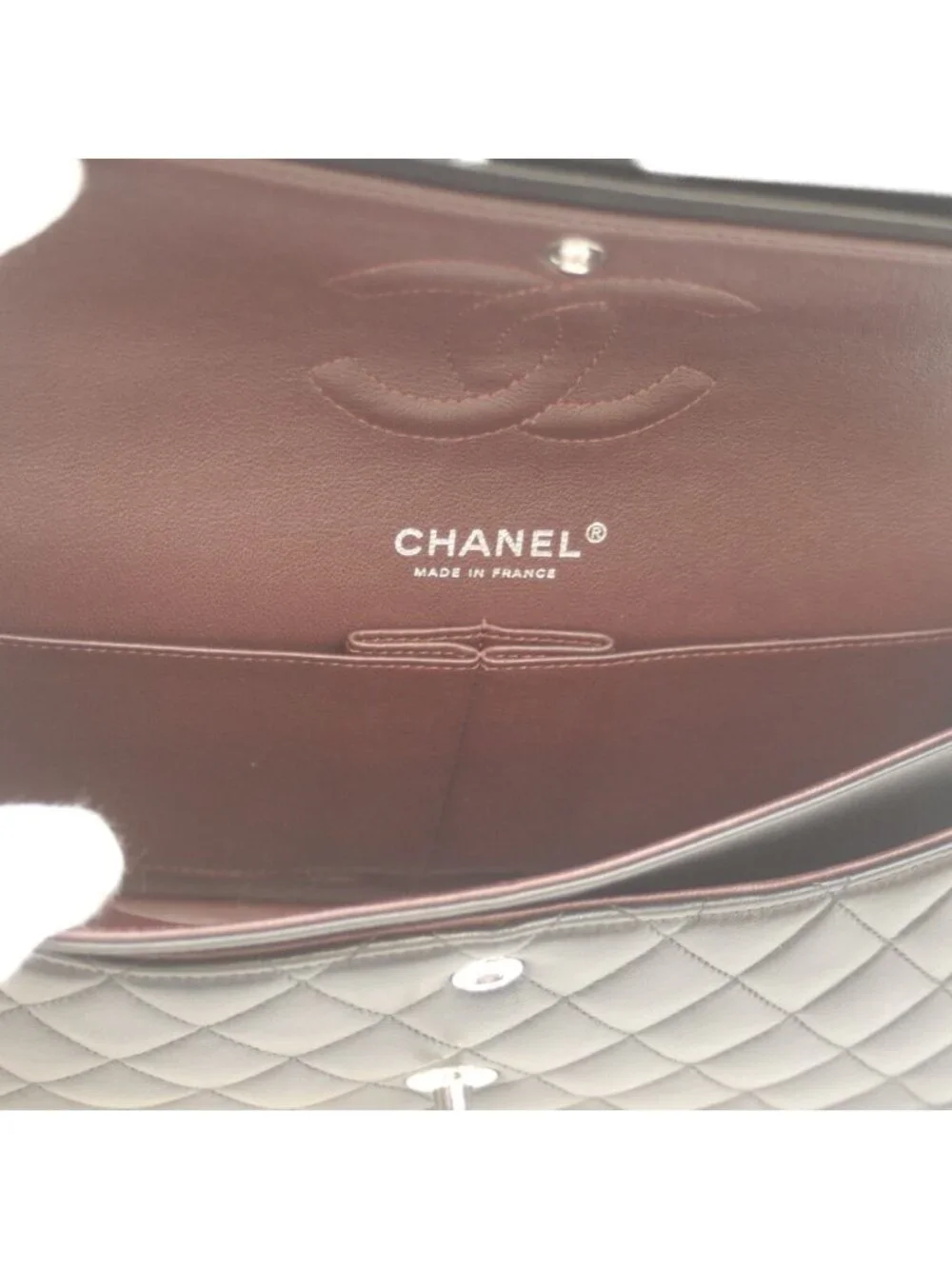 Chanel 21 Black Rum Silver Double Flap Quilted 25
